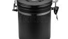 coffee bean canister stainless steel black CO2 exhaust lid container with scoop date tracker manufacture factory