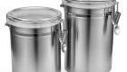 transparent visible lid stainless steel storage canister container