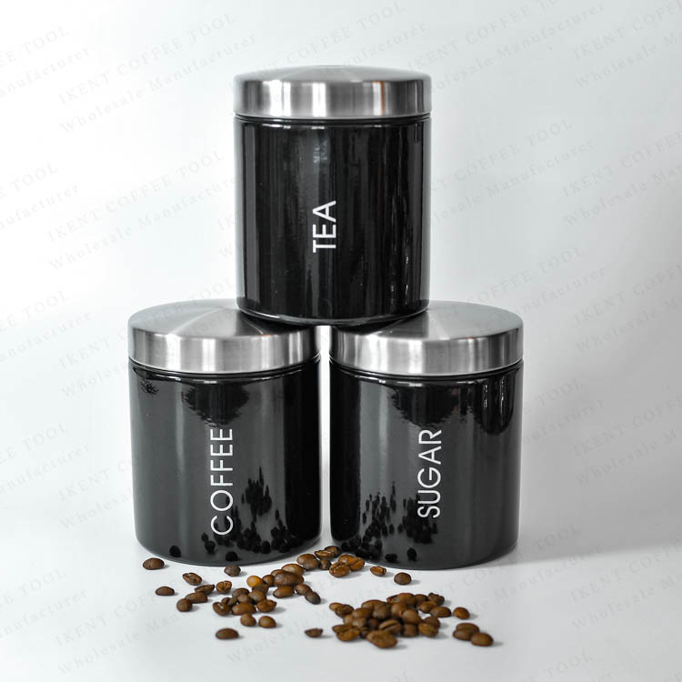 sugar tea coffee container black bin