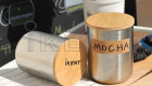 seal 304 stainless steel bamboo wooden lid canister matcha powder airtight container factory