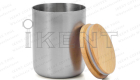 304 stainless steel bamboo wooden lid canister matcha powder airtight container manufacturer factory supplier