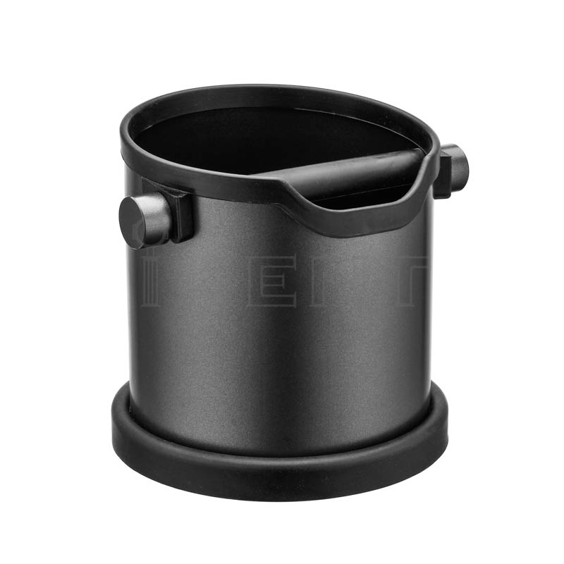 black coffee knock box stainless steel waste bin bucket non-slip base round knock box manufacturer supplier