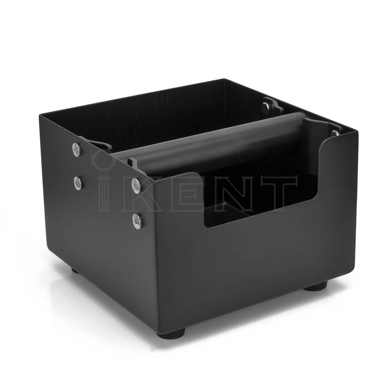 black desktop coffee knock box square durable coffee ground residue knock box manufacturer factory