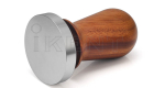 58mm wooden handle espresso coffee tamper spring back loaded stainless steel tamper base manufacturer