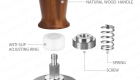 wooden handle espresso coffee tamper spring back loaded stainless steel tamper base manufacturer