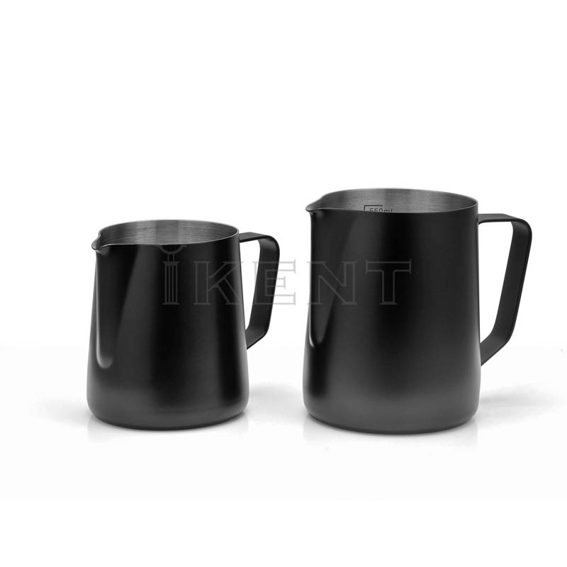 coffee milk pitcher frothing jug black stainless steel milk steaming jug 350ml 600ml espresso cappuccino coffee milk cup manufacturer factory