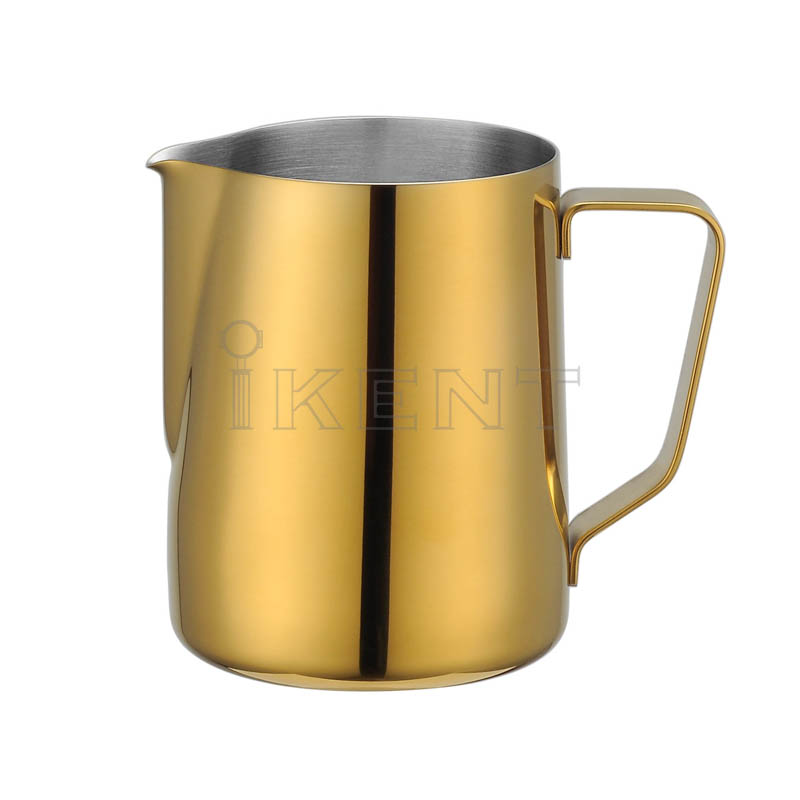 Titanium plating golden milk pitcher jug frothing cup manufacturer