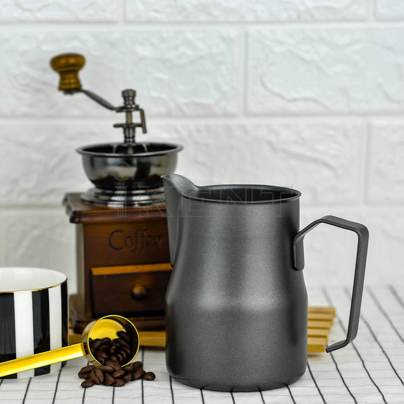 black Motta coffee milk pitcher stainless steel europa professional milk pitcher jug coffee steam jug factory manufacturer factory wholesale